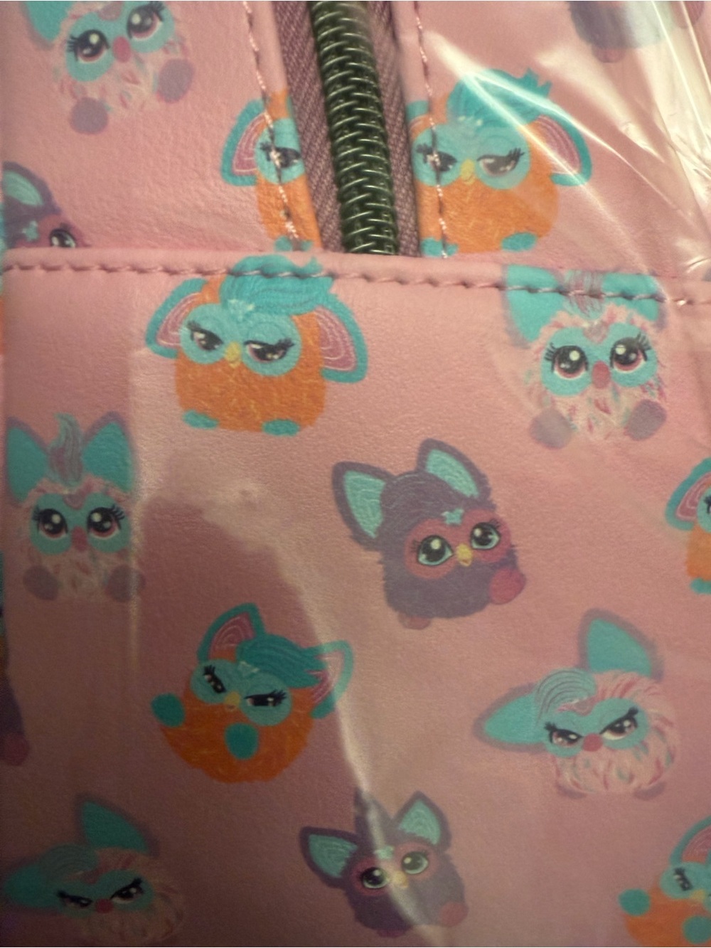 Loungefly Pink Furby-Print Mini Backpack with Teal & Purple Accents - Picture 4 of 5